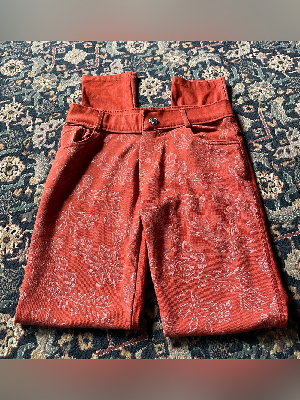 Rust patterned jeggings 
28” inseam
25” waist 
Small